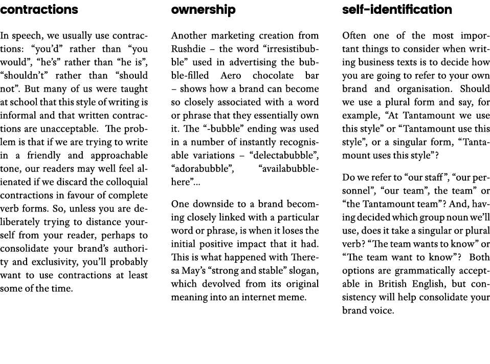 contractions In speech, we usually use contractions:  you d  rather than  you would ,  he s  rather than  he is ,  sh   