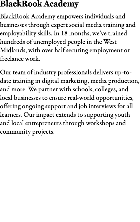 BlackRook Academy BlackRook Academy empowers individuals and businesses through expert social media training and empl...