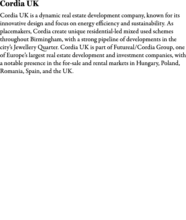 Cordia UK Cordia UK is a dynamic real estate development company, known for its innovative design and focus on energy...