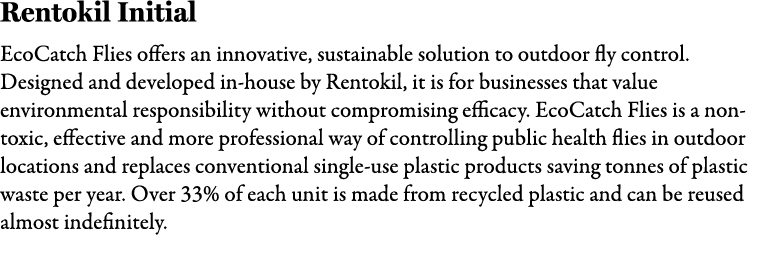 Rentokil Initial EcoCatch Flies offers an innovative, sustainable solution to outdoor fly control. Designed and devel...