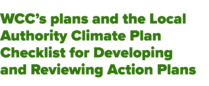 WCC s plans and the Local Authority Climate Plan Checklist for Developing and Reviewing Action Plans