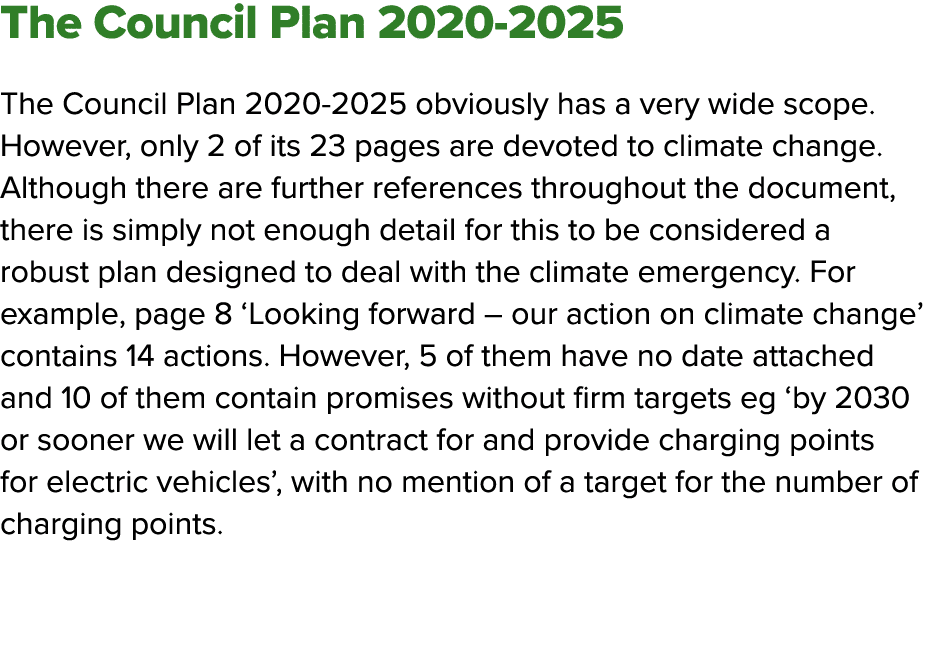 The Council Plan 2020-2025 The Council Plan 2020-2025 obviously has a very wide scope  However, only 2 of its 23 page   